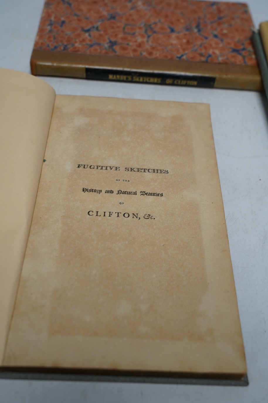 SOMERSET, BRISTOL: Manby, G.W. - Fugitive Sketches of the History and Natural Beauties of Clifton Hot-Wells and Vicinity. 4 plans and 14 (mostly aquatint) plates, half-title; new paper boards